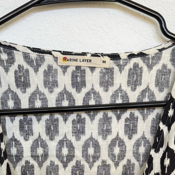 Marine Layer Emlyn Midi Dress Black and White Ecat Medium - Picture 6 of 6